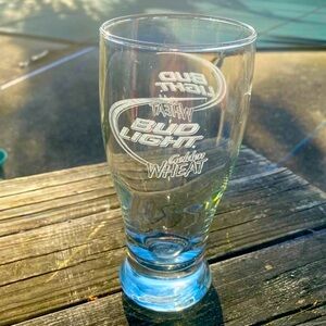 Bud Light Golden Wheat Themed Beer Drinking Glass 6.5" Tall !